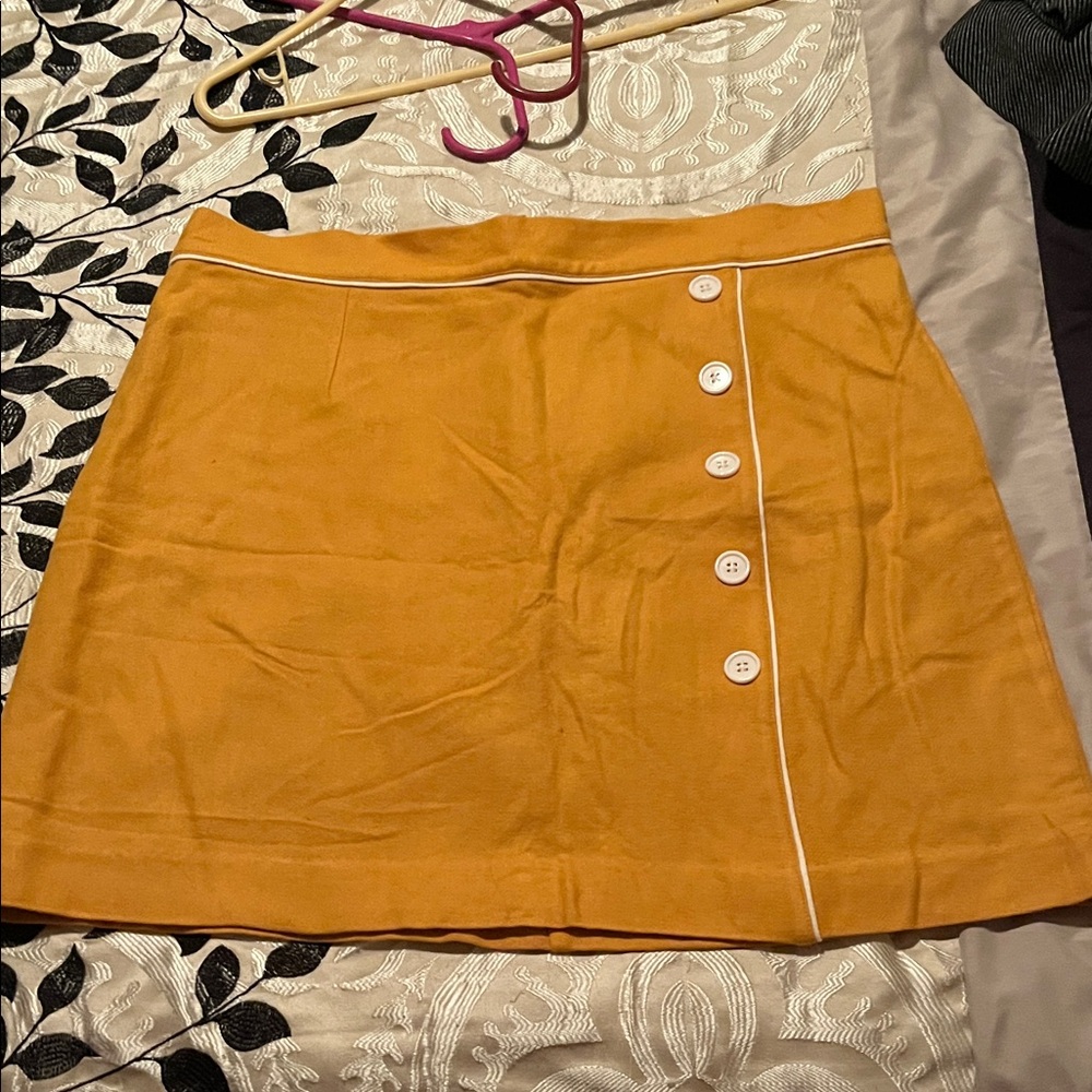 Modcloth Golden Button-Accent Mini Skirt